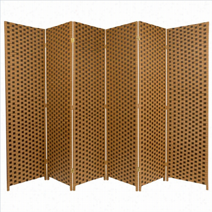 Oriental  Roo Divider With 6 Panel In Two Tone Brown