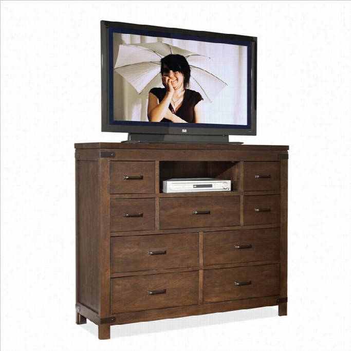 Riverside Furniiture Promenade 9 Drawer Medai Chest In Warm Coocoa