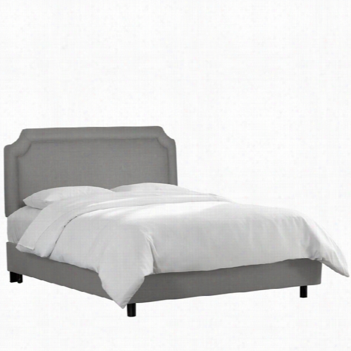 Skyline Notched Bed In Linen Grey-twin