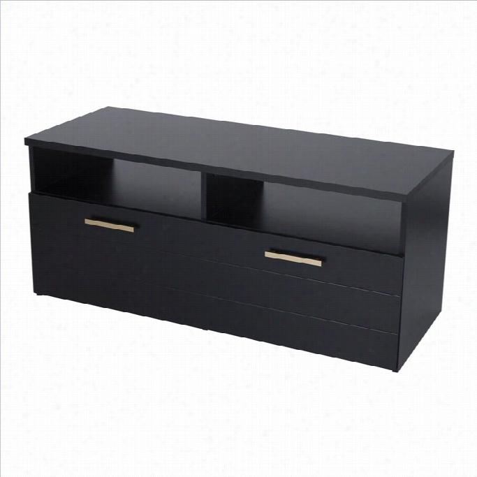 South Shore Jambory 46 Tv  Stand I N Black With Storage Bins On Casters