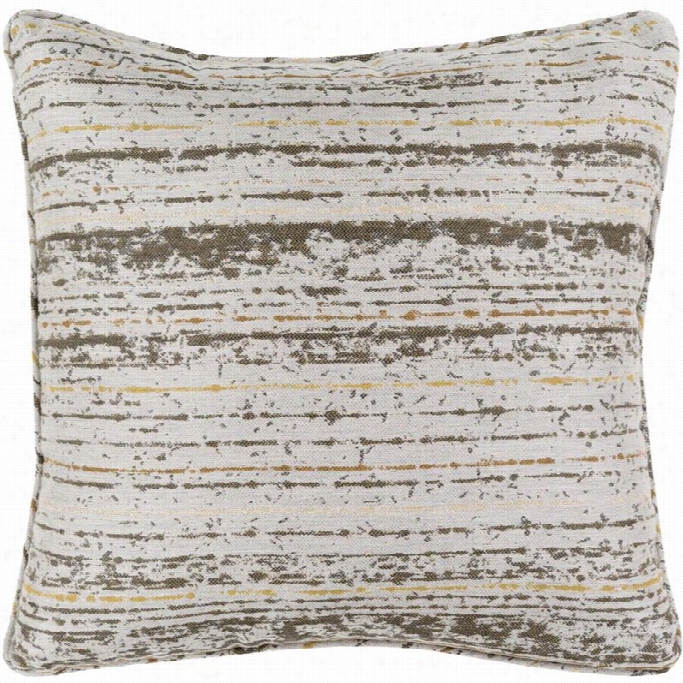 Surya Arie Poly Fill 16 Squarepillow In Olive And Gay