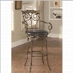 Coaster 29 Scrolled Metal Bar Stool with Black Seat in Bronze