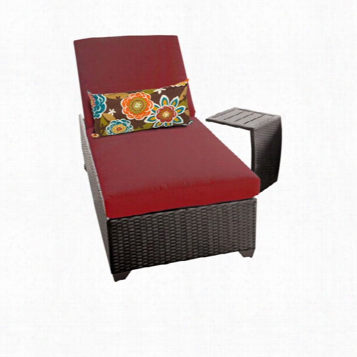 Tkc Classic Wicker Patio Lounges With Side Table In Terracott