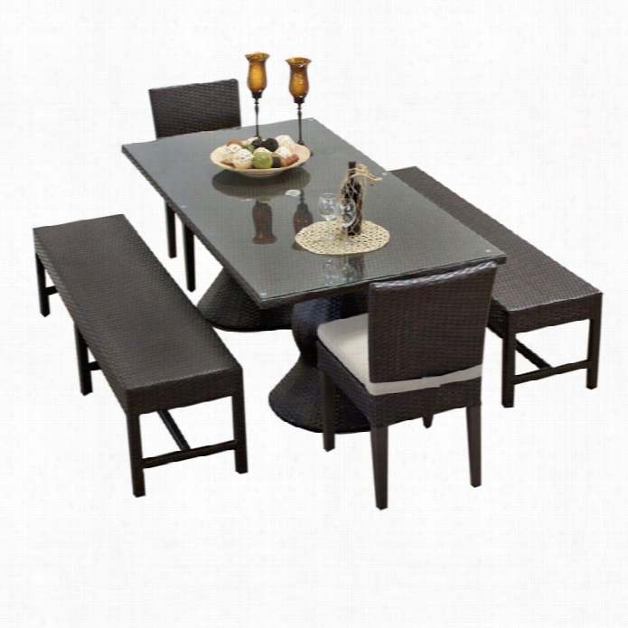 Tkc Napa 5p Iece Wicker Patio Dining Set In Beige