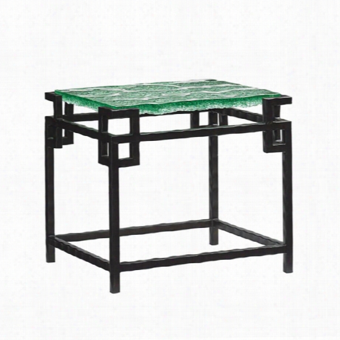 Tommy Baamaa Island Fusion Hermes Reef Glass End Table In Blcak