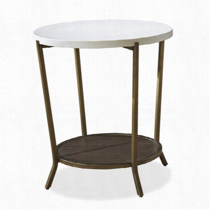 Universal Furniture Plaulist Round End Table In Brown Eyed Girl