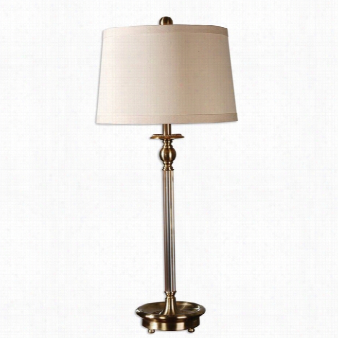 Uttermost Vairano Fluted Glass Lamp In Amber