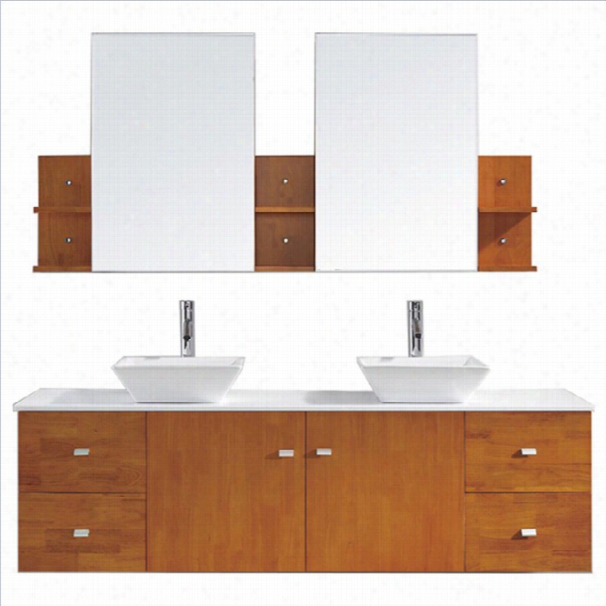 Virtu Usa Clariissa 72 White Stoned Ouble Bathroom Vanity Set In Honey Oak