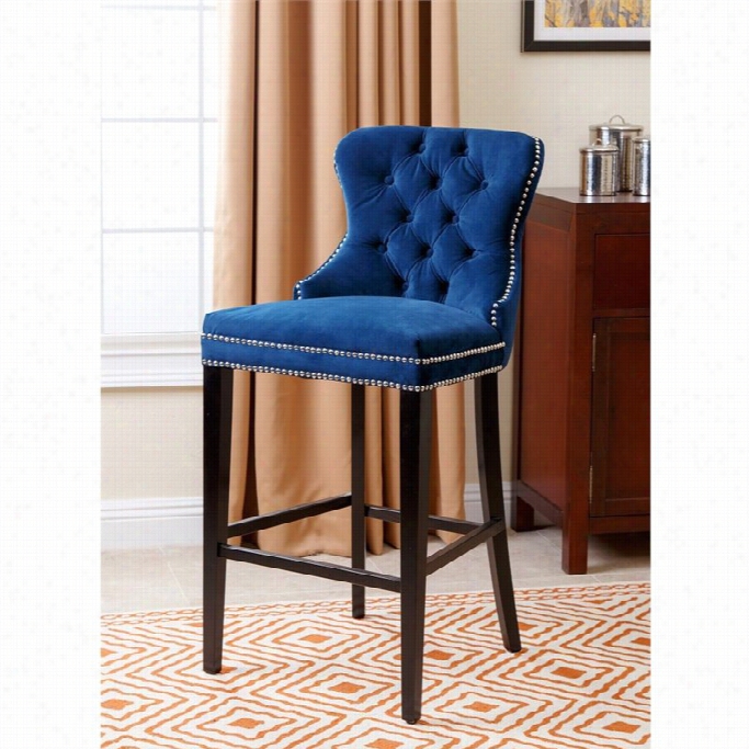 Abbyson Living Blaise 30 Bar Stool In Navy Lbue