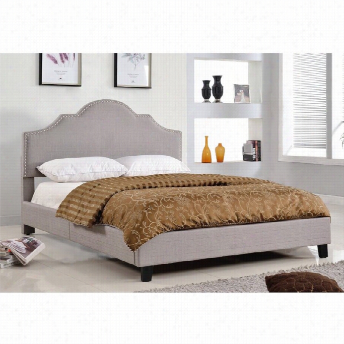 Abbyson Living Portia Queen Upholstered Bed In Gray-haired