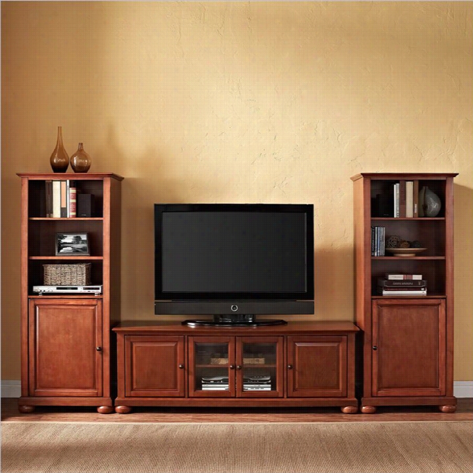 Alexandriaa 60 Low Profile Tv Stand And 2 60 Audio Pies In Cherry