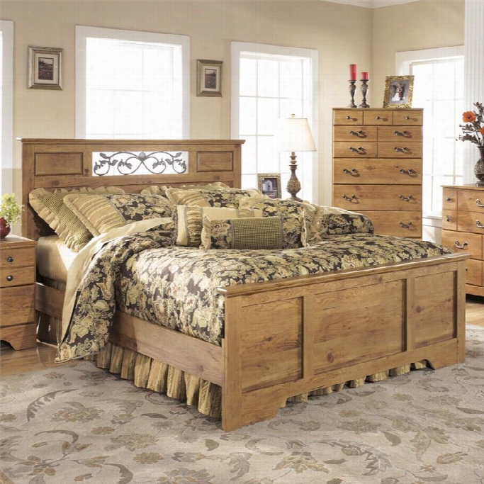 Ashley Bittersweet Wood Queen Panel Bed In Light Brown