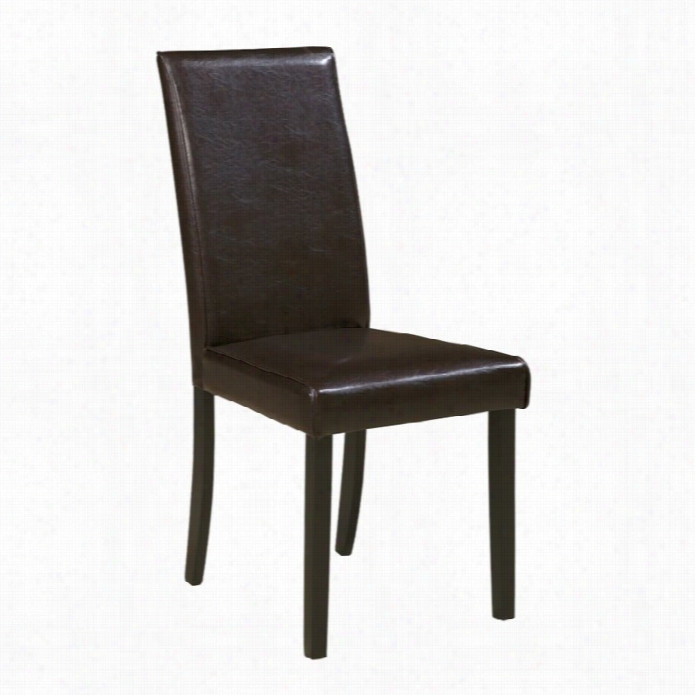 Ashley Kimonte Faux Leeather Djning Side Chairi N Brown