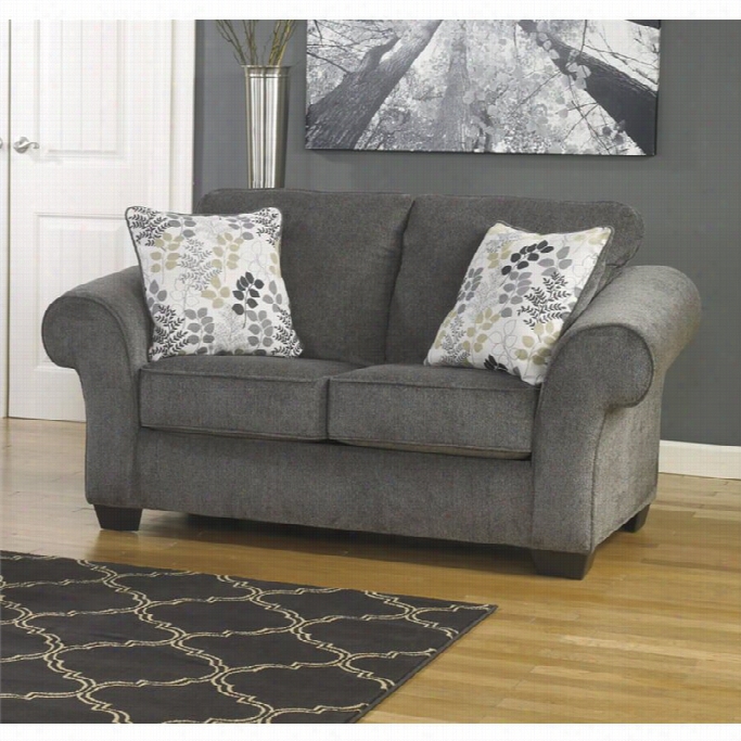 Ahley Makonnen Cheniille Loveseat In Charcoal