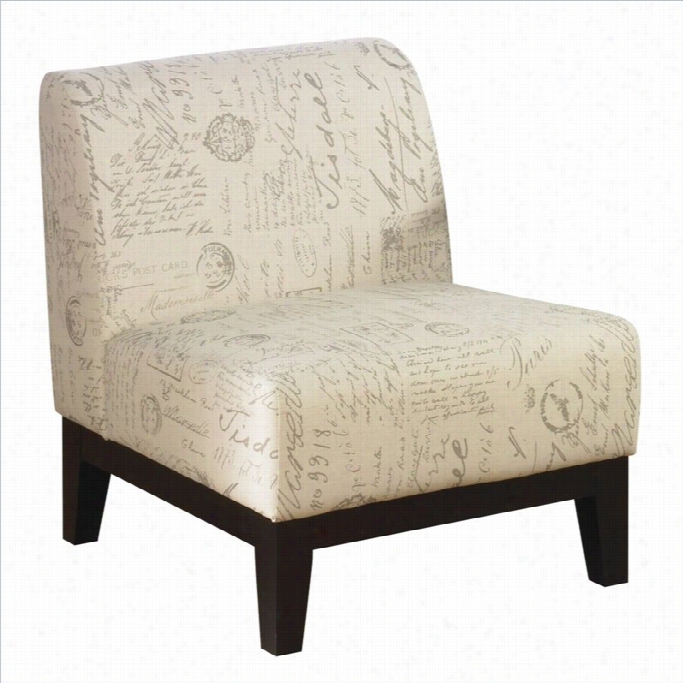 Avenue Six Glen Accent Fabric Slipper Chair In Script Ivory