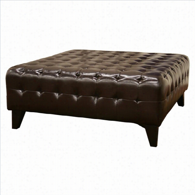 Baxton Studio Pemberly Square Ottoman In Darkbrwn