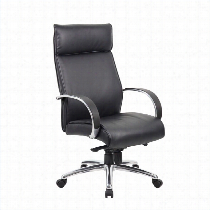 Boss Office Lofty Back Executivea Luminum Office Chair In Lsck With Knee Tilt