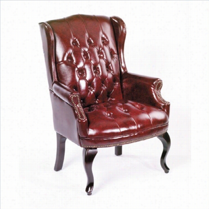Boss Office Products Guest Office Leather Accent Chair In R Ed