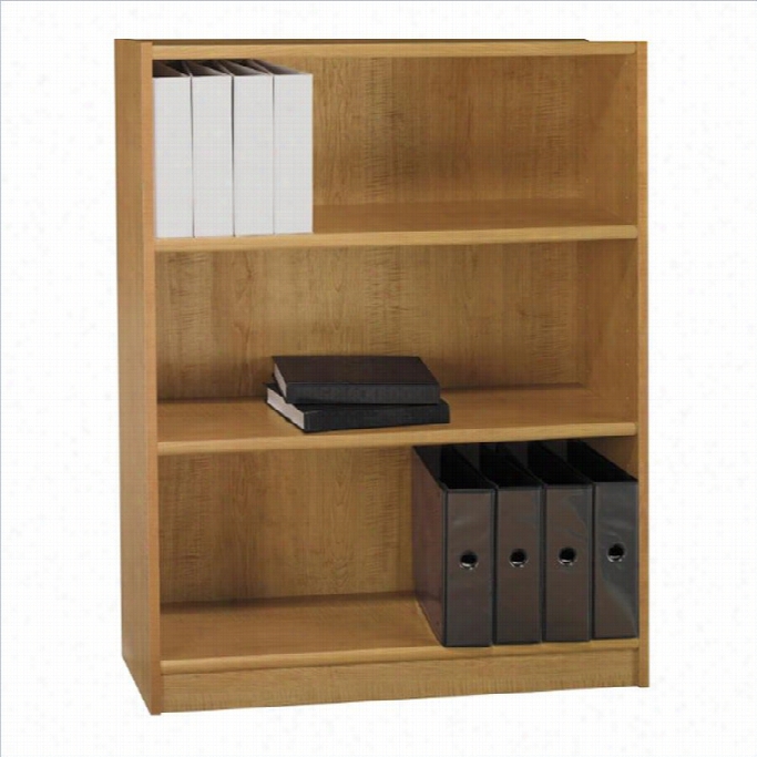 Bhsh All 48h 3 Shelf Wood Bookcase In Snow Maple