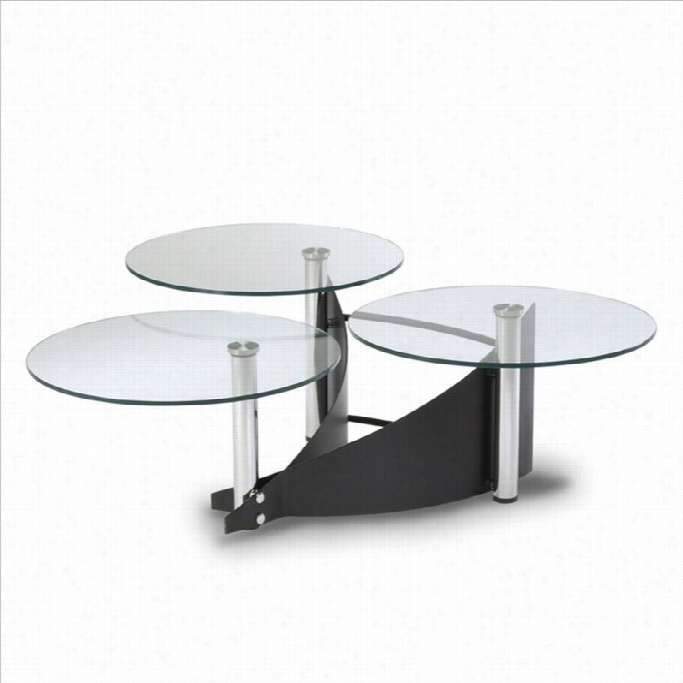 Chintaly Glass Cocktail Tablei N Black And  Chrome