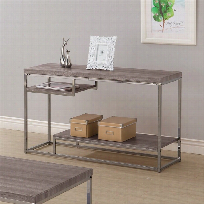 Coaster 2 Shelf Wood Sofa Table In Dark Grey