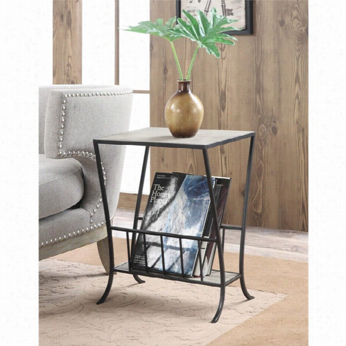 Convenience Concepts Wyoming Magazihe End Table In Wood And Black