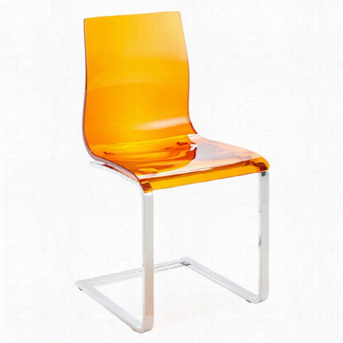 Domitalia Gel-sl Dining Chair In  Transparent Orange