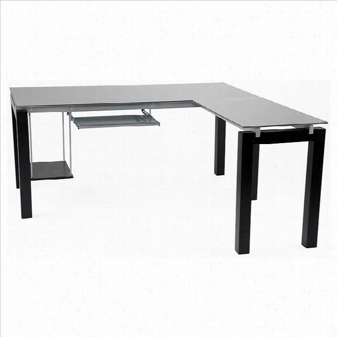 Eurostyle Ballard L-sape Desk Wit H Glass Top