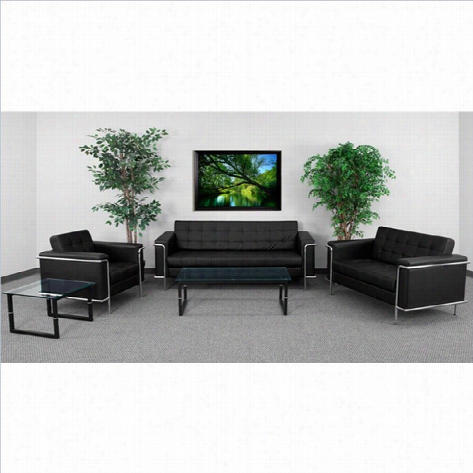 Flash Furniture Herculse Lesley Series Receptio Stud In Black