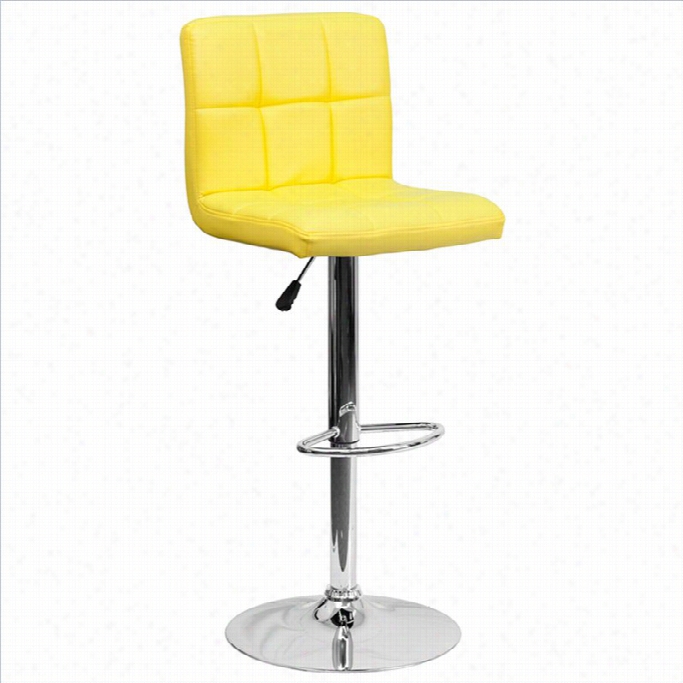 Flash Furniture Quiltedb Ar Stool In Yellow