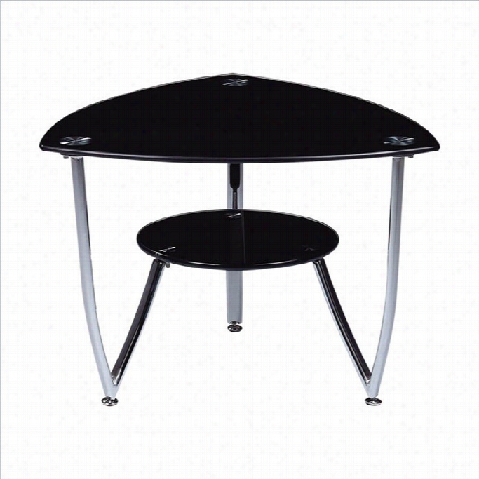 Global Furniture End Table With Chrome Legs In Black