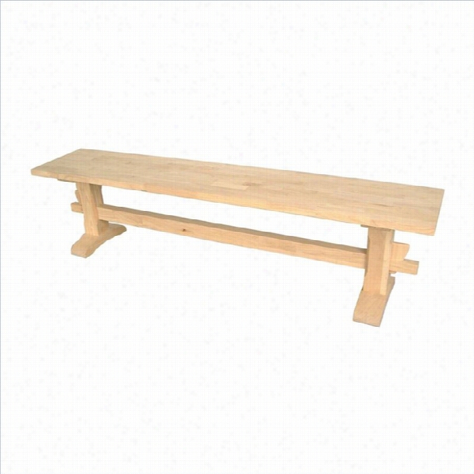 Intenational Concepts Trestle Bench In Unfinished