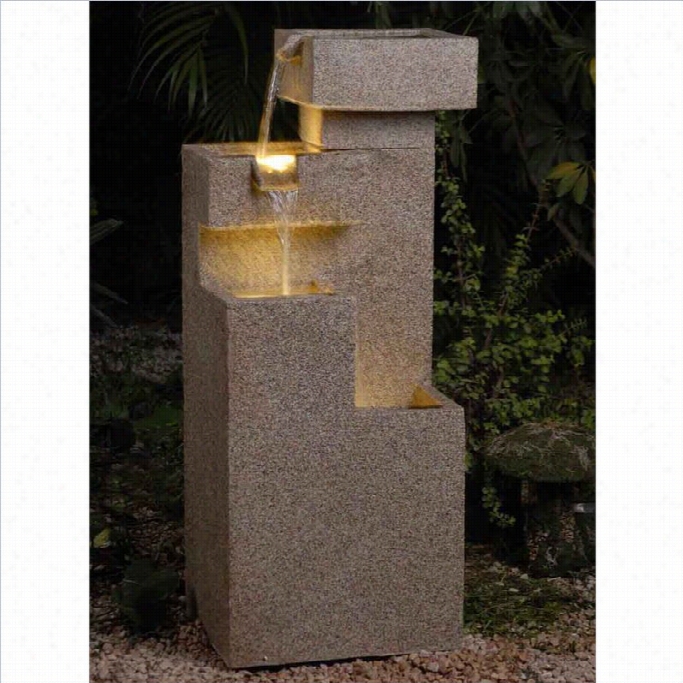 Jeco Sand Face With ~ Cascade Tires Outdoor Indoor Lighted Fountain