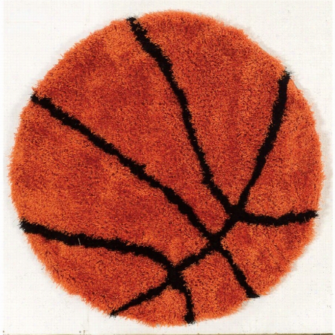 Linon Basketball 4' X 4' Shag Rug