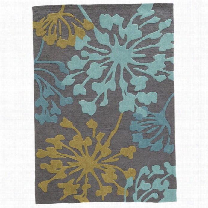 Linon Trio 5' X 7' Dandelion Hand Tufted Rug In Grey