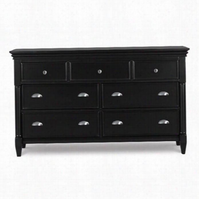 Magnusser Egan Wood 7 Drawer Dresser In Black