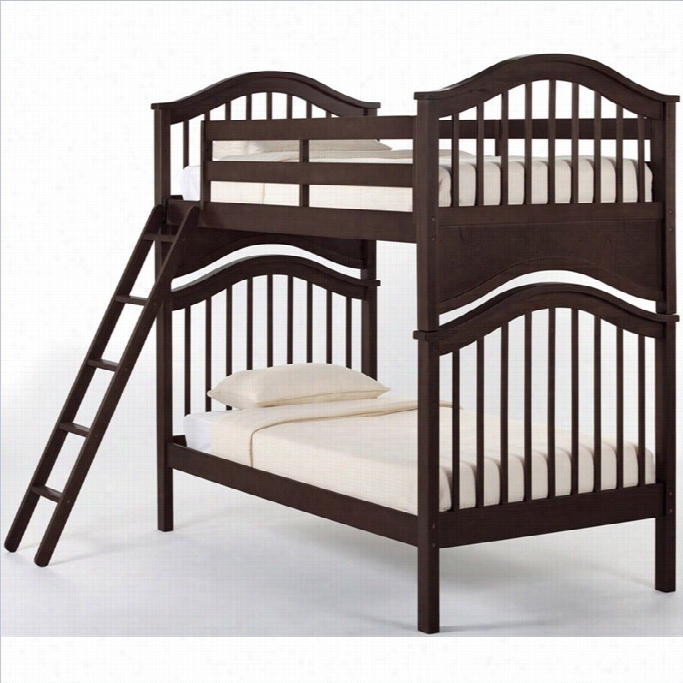 Ne Kds School House Jordan Bunk Bed In Chocolate-twin Over Twin