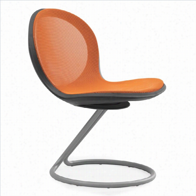 Ofm Net Circular Base Office Chair In Orange