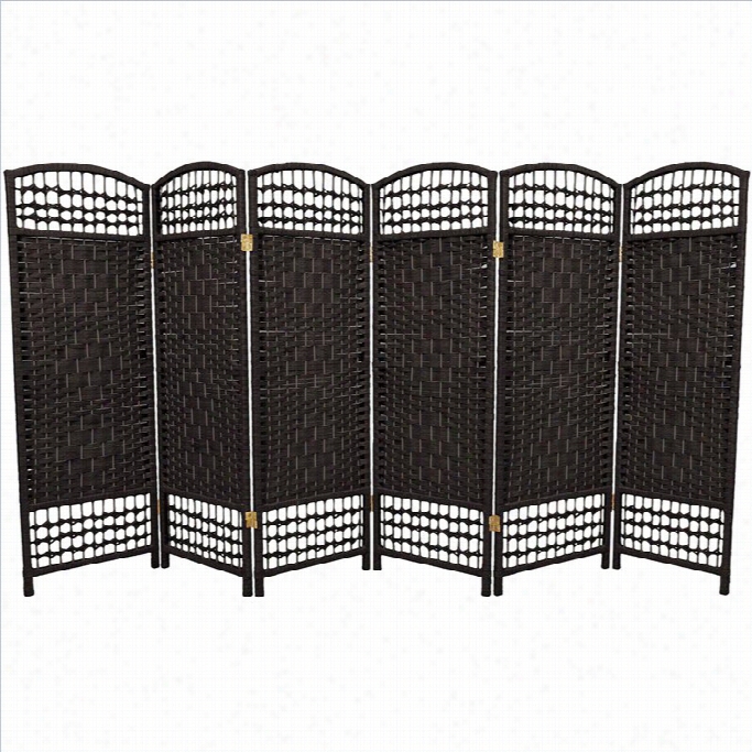 Eastern Fiber Waeve Room Divider With 6 Array In Black