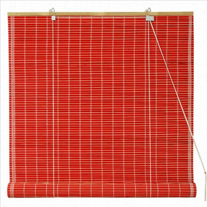 Oriental Furniture Bamboo R Oll Up Blinds In Red-24 Inchse Width