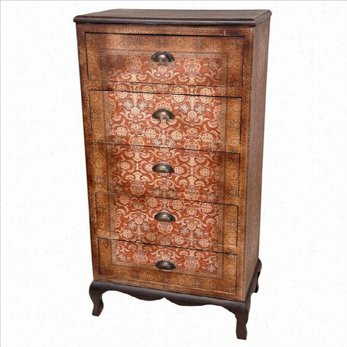 Or Iental Furniture Olde-worlde Vintage Accent Chest In Brown