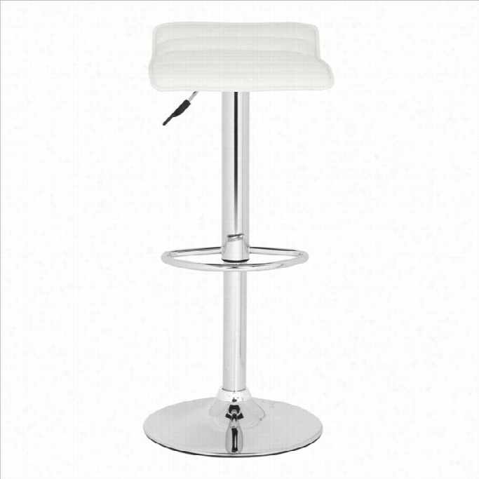 Safavieh Kemnoti 22.4-30.9 Chrome Steel Bar Stool In Whote