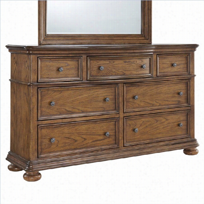 Samuel Lawrence Equipage Paxton Drawer Dresser In Medium Wood