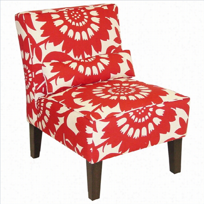 Skyline Furniture Cotton Slipper Chair In Cherry Floral  Pat Tern