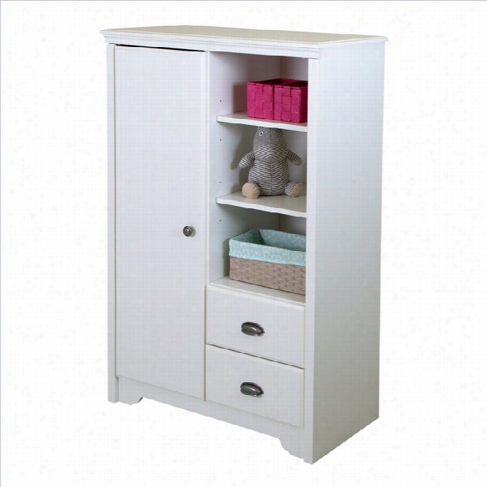 South Coast Fundy Tide Armoire With Drawers In Pure White