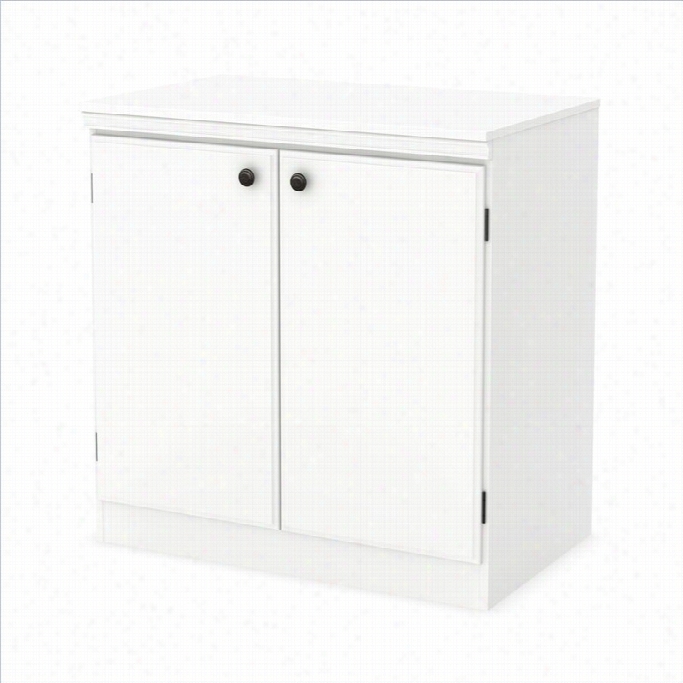 South Shore Morgan 2 Door Storage Cabinet In Pure  White