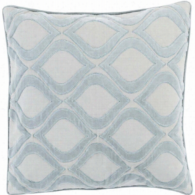 Surya Alexandria Poly Fill 18 Square Pillow In Blue And Gray