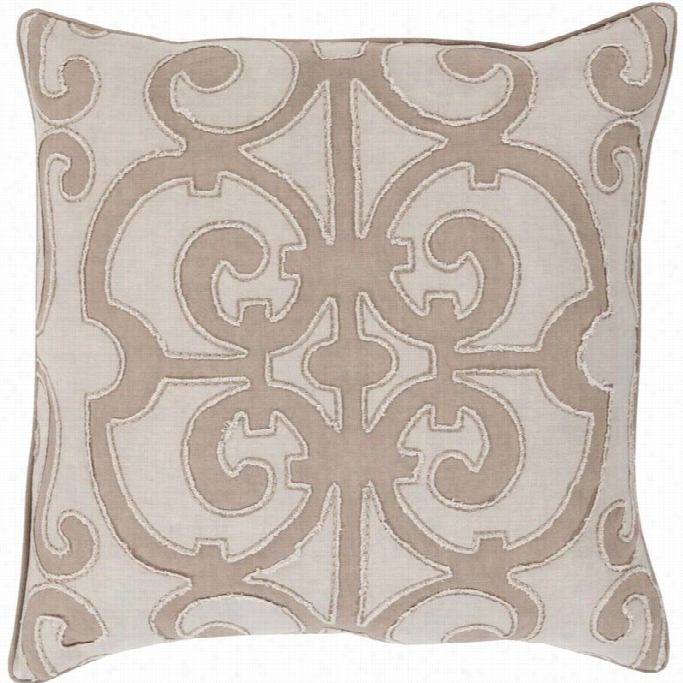 Surya Amelia Down Fill 22 Square Pillow In Taupe