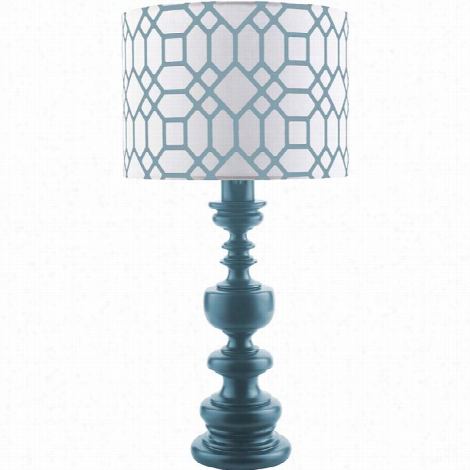 Surya Wilson Resin Table Lamp In Blue Print