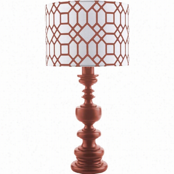 Suyra Wilson Resin Table Lamp In Red Print